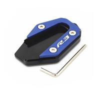 Plaque d'élargissement Béquilles Coussin De Béquille Latérale Moto pour MT-03 YZF-R3 MT03 YZFR3 MT-125 2014-2019 2018 Extension Agrandir La Plaque Pad(BLEU1)