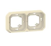 plaque d'encastrement - 2 postes - horizontal ou vertical - beige - legrand plexo 069853l