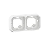 Support plaque étanche pour montage encastré 2 postes horizontaux ou verticaux Plexo - blanc - 069694L - Legrand