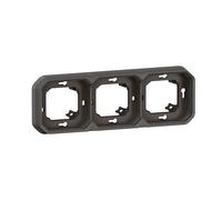 Legrand Plaque d'encastrement Plexo 069608L – 3 postes étanche, horizontal/vertical, anthracite