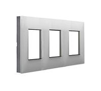 Plaque d'enjoliveur valena next 3 éléments aluminium legrand 741033
