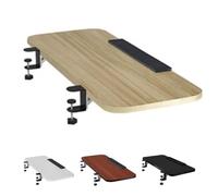 Plaque d'extension de bureau pliable à 90° en noyer clair 65 x 24 cm - Plateau de clavier facile à ouvrir/fermer - Solution d'espace de travail compact en bois