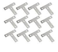 Plaque d'extrusion d'angle en acier inoxydable, fixation L/T, 12 pièces, connexion, équerre plate robuste Convient pour la réparation de meubles(Nickel)