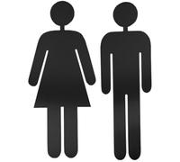 Plaque D'identification des Toilettes en Acier Inoxydable Noir