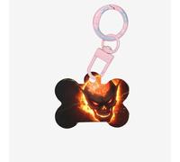 Plaque d'identification Flameskull en acrylique en forme d'os pour animaux de compagnie, parfaite pour les chiens et chats de petite et grande taille, mignonne et fonctionnelle