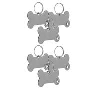 Plaque D'identification pour Chiot en Acier Inoxydable Argenté, Lot de 6 Étiquettes Suspendues pour Collier, Identification Animale Pratique et Solide