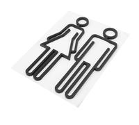 Plaque D'identification Simple Abs Noir des Toilettes Femmes Hommes