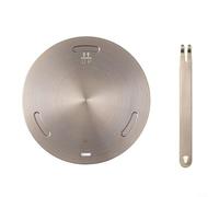 Plaque diffuseur de chaleur à induction en acier inoxydable pour cuisinières à gaz et électriques, disque convertisseur de cuisson uniforme avec poignée amovible, or rose 240 mm (B)