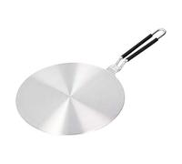 Plaque diffuseur de chaleur en acier inoxydable, diffuseur de chaleur pour cuisson sur plaques à induction, gaz et électriques, avec couvercle de poignée en silicone, adaptateur (24 cm#)