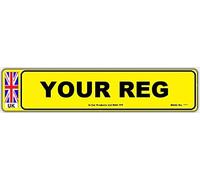 Plaque d'immatriculation arrière pour voiture et camionnette - Jaune - Avec bordure Y-UK-UJ-STD-BRD-NP