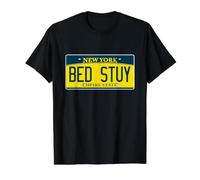 Plaque d'immatriculation Bed Stuy Brooklyn NY New York Quartier T-Shirt Graphique avec Valeur, Homme, Noir, L