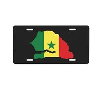 Plaque d'immatriculation de la carte du terrain du Sénégal pour l'avant du panneau de voiture Plaques d'immatriculation 6x12 pouces Plaques de voiture en métal Étiquette de décoration de voiture fanta
