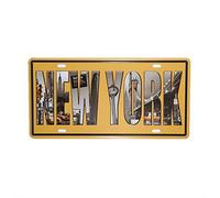 Plaque d'immatriculation de la ville de New York - Décoration murale de garage - Accessoires de décoration de salon - 20,3 x 30,5 cm