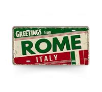 Plaque d'immatriculation de la ville d'Italie • Salutations des villes italiennes Impression métal • Rome