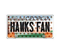 Plaque d'immatriculation de l'État de Géorgie pour fan des Hawks d'Atlanta 15,2 x 30,5 cm