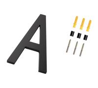 Plaque d'immatriculation de porte en acrylique de 15,2 cm, noir, A