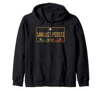 Plaque d'immatriculation de San Luis Potosi Mexique Potosino Huasteca Aztec Sweat à Capuche