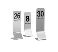 Plaque d'immatriculation de table double face debout en acier inoxydable