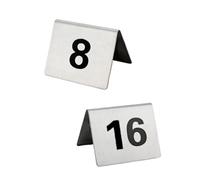 Plaque d'immatriculation de Table en acier inoxydable, Double face, numérotée 1 à 20, plaque carte numérique, signe bureau, 10 pièces/ensemble Pour Cafés(11-20)