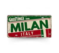 Plaque d'immatriculation de ville d'Italie • Salutations des villes italiennes • Impression métal Milan