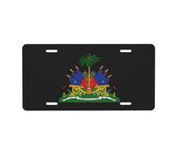 Plaque d'immatriculation des Armoiries d'Haïti pour l'avant du Panneau de Voiture Plaques d'immatriculation 6x12 Pouces Plaques de Voiture en métal Étiquette de décoration de Voiture Fantaisie Vanity