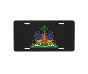 Plaque d'immatriculation des Armoiries d'Haïti pour l'avant du Panneau de Voiture Plaques d'immatriculation 6x12 Pouces Plaques de Voiture en métal Étiquette de décoration de Voiture Fantaisie Vanity