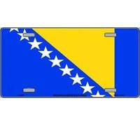Plaque d'immatriculation Drapeau Bosnie-Herzégovine 15 x 30 cm