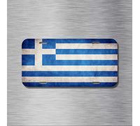 Plaque d'immatriculation drapeau grec Athènes Thessalonique 15,2 x 30,5 cm
