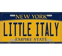 Plaque d'immatriculation en métal Motif Little Italy New York 15,2 x 30,5 cm