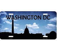 Plaque d'immatriculation en métal Silhouette de Washington Dc Skyline 15,2 x 30,5 cm
