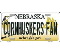 Plaque d'immatriculation fantaisie de l'État du Nebraska pour fan de Cornhuskers, 15,2 x 30,5 cm