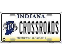 Plaque d'immatriculation fantaisie en métal Crossroads Indiana 15,2 x 30,5 cm