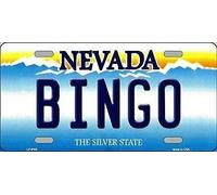 Plaque d'immatriculation fantaisie en métal Motif Bingo Nevada 15,2 x 30,5 cm