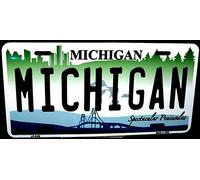 Plaque d'immatriculation fantaisie NCAA Michigan en aluminium de qualité américaine LP6105 15,2 x 30,5 cm