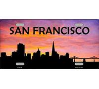 Plaque d'immatriculation fantaisie silhouette de San Francisco 15,2 x 30,5 cm