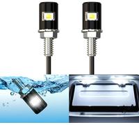Plaque D'immatriculation Lumière, Plaque D'immatriculation Boulon LED, Super Lumineux 12V Imperméable Plaque D'immatriculation LED Ampoule Moto Tag Light Moto Vélo Camion RV ATV Juridique, Blanc Froid