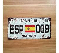 Plaque d'immatriculation Madrid, Espagne Bandera de Espa?a, 15,2 x 30,5 cm