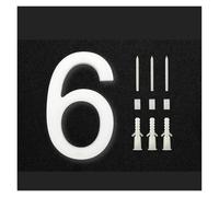 Plaque D'immatriculation Numérique Semi-perforée En Acrylique Blanc En Porcelaine Solide De 6 Pouces, D'environ 10 Mm D'épaisseur(6)