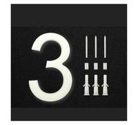 Plaque D'immatriculation Numérique Semi-perforée En Acrylique Blanc En Porcelaine Solide De 6 Pouces, D'environ 10 Mm D'épaisseur(3)
