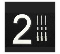 Plaque D'immatriculation Numérique Semi-perforée En Acrylique Blanc En Porcelaine Solide De 6 Pouces, D'environ 10 Mm D'épaisseur(2)