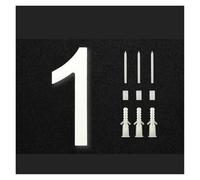 Plaque D'immatriculation Numérique Semi-perforée En Acrylique Blanc En Porcelaine Solide De 6 Pouces, D'environ 10 Mm D'épaisseur(1)