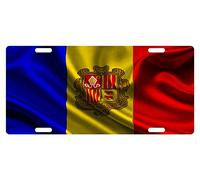 Plaque d'immatriculation personnalisée avec drapeau d'Andorre Principauté d'Andorre 3 15,2 x 30,5 cm