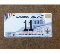 Plaque d'immatriculation présidentielle Trump 2017 de Washington D.C. 58th 15,2 x 30,5 cm