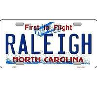 Plaque d'immatriculation TNND Raleigh Caroline du Nord en métal 15,2 x 30,5 cm