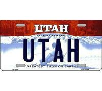 Plaque d'immatriculation TNND Utah Background Novelty en métal 15,2 x 30,5 cm