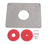 Plaque d'Insertion de Table de Routeur en Alliage d'Aluminium Router Table Insert Plate avec Bague d'Insertion de Toupie en Plastique et Vis de Montage pour Bancs de Menuiserie