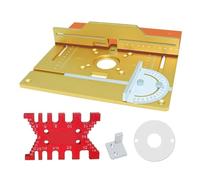 Plaque d'insertion de Table de routeur en aluminium, ensemble d'outils for le travail du bois avec jauge à onglet et clôture de tenonnage coulissante for Table de routeur(Yellow Plate Set B)