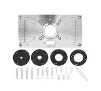 Plaque D'insertion De Table De Routeur, Machine De Découpage En Aluminium, Planche À Graver Avec 4 Anneaux For Accessoire D'outil De Menuiserie Large Gamme D'Applications(Black)