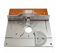 Plaque d'insertion de table de toupie en alliage d'aluminium avec jauge d'onglet pour le travail du bois, avec trou de centrage pour un positionnement précis de la toupie