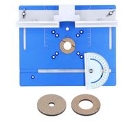 Plaque d'insertion de table de toupie en alliage d'aluminium, plaque de toupie pour bancs de travail du bois, planche rabattable pour le routage, le fraisage de sculpture, plaque (Bleue)